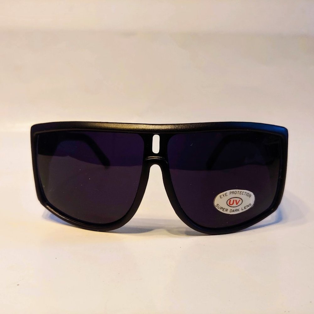 (NWT) Vintage 90's Wrap Around Sun Shield Sport Sunglass (M.Black)